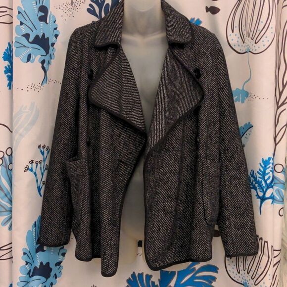 Lucky Brand Black Striped Double Breasted Jacket Size S - Picture 2 of 9